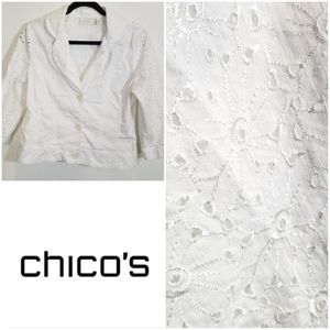 $3 Deal!  Chico's white stretch denim jacket 1